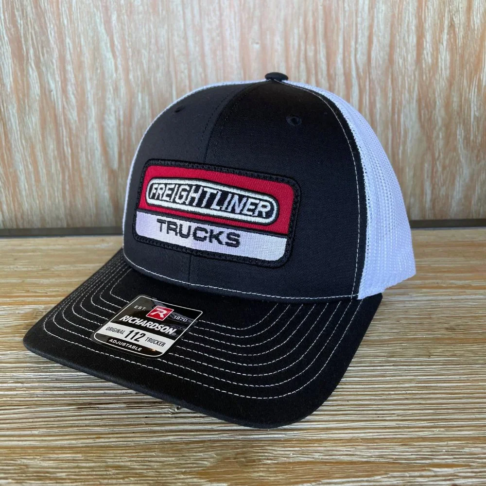 Vintage Freightliner Trucking Patch Hat - New Richardson 112 Black & White Cap - Picture 5 of 9